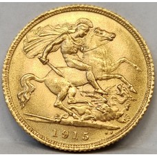 AUSTRALIA 1915 . HALF 1/2 SOVEREIGN . SYDNEY . GOLD